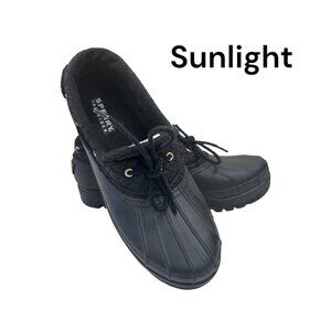 Sperry Top-Sider  Women SZ 11 M Black Waterproof Rubber Duck Boat Shoes